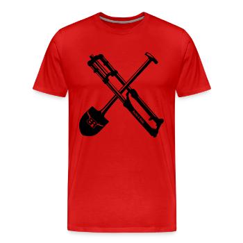 No Dig, no ride - Men's Premium Organic T-Shirt - red - Front - Damien (186cm)