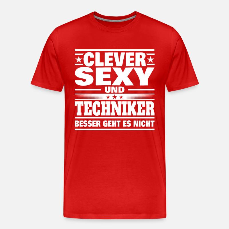 Clever Techniker - Männer Premium Bio T-Shirt - Rot
