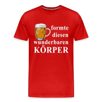 wunderbarer_koerper_weiss - Männer Premium Bio T-Shirt - Rot - Vorne - Damien (186cm)