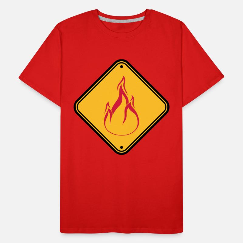 Shield note warning caution caution danger feu Men's Premium Organic T-Shirt