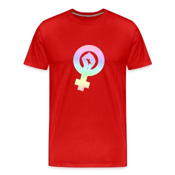 Le féminisme | Sexisme féminin femme cadeau de genre - T-shirt bio Premium Homme - rouge - Devant - Damien (186cm)