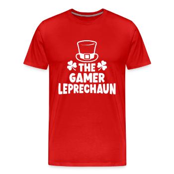 Der Gamer Leprechaun - Männer Premium Bio T-Shirt - Rot - Vorne - Damien (186cm)