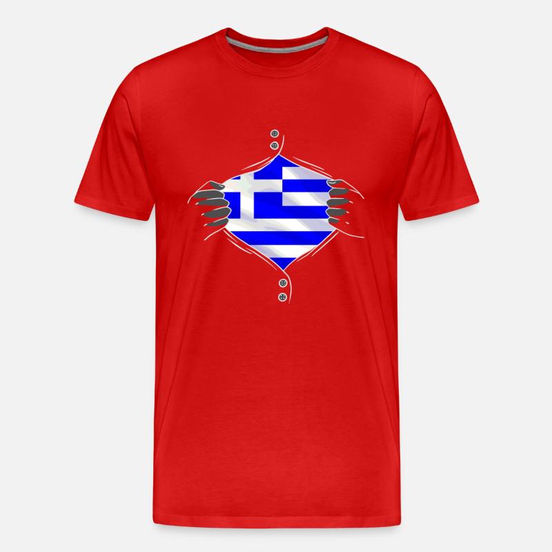 Greece flag proud - Männer Premium Bio T-Shirt - Rot