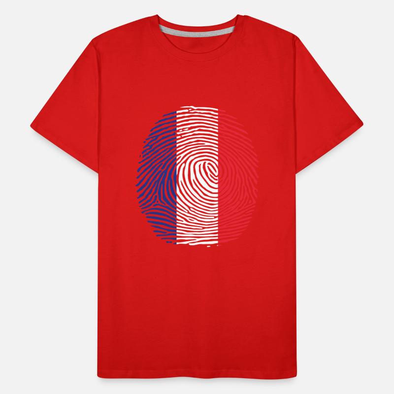 empreinte digitale du drapeau français T-shirt bio Premium Homme