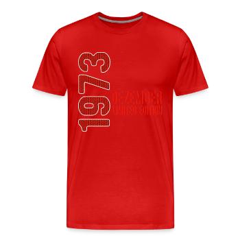 Décembre 1973 édition limitée Millésime Année de naissance - T-shirt bio Premium Homme - rouge - Devant - Damien (186cm)