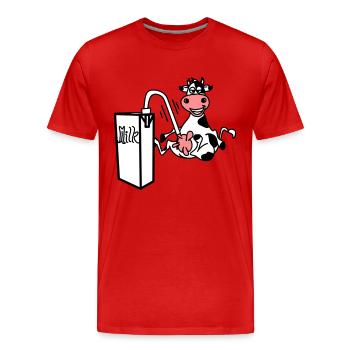 milkcow - Männer Premium Bio T-Shirt - Rot - Vorne - Damien (186cm)