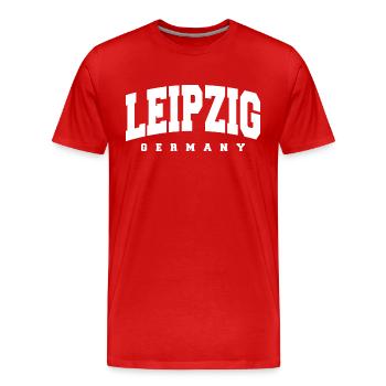 Leipzig - Men's Premium Organic T-Shirt - red - Front - Damien (186cm)