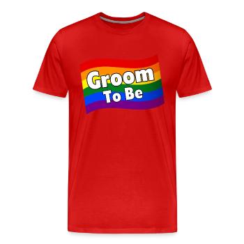 Gay Pride Groom To Be Gay Groom schwuler Verlobter LGBTQ - Männer Premium Bio T-Shirt - Rot - Vorne - Damien (186cm)