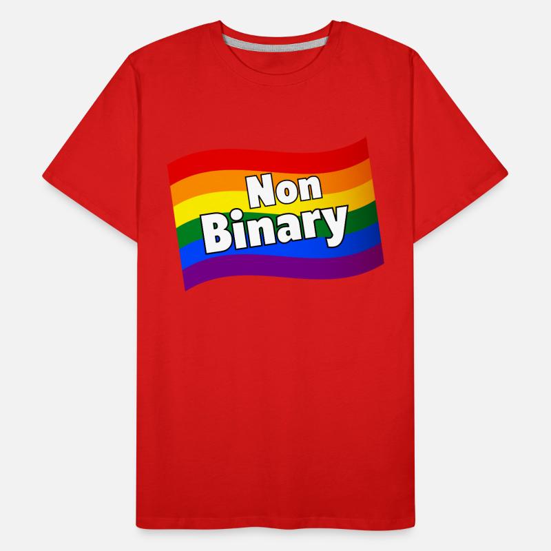Nonbinary Non-binary rainbow flag diversity LGBTQ+ Men's Premium Organic T-Shirt
