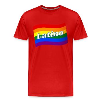 Gay Pride Latino Latina Regenbogenflagge LGBTQ Pride - Männer Premium Bio T-Shirt - Rot - Vorne - Damien (186cm)