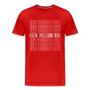 bête de l’intelligence numérique - T-shirt bio Premium Homme - rouge - Devant - Damien (186cm)