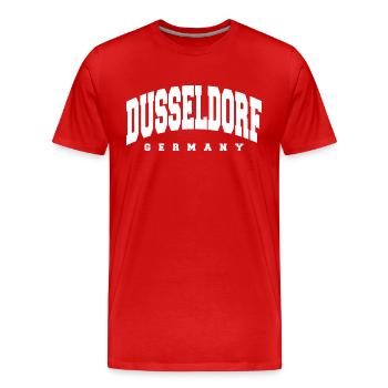 Dusseldorf - T-shirt bio Premium Homme - rouge - Devant - Damien (186cm)