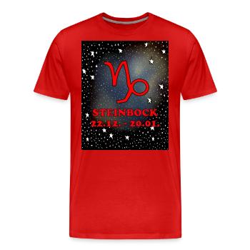 Steinbock Sternzeichen im Himmel - Männer Premium Bio T-Shirt - Rot - Vorne - Damien (186cm)