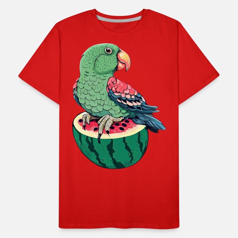 Perroquet rare sur pastèque T-shirt bio Premium Homme
