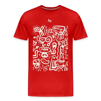 Doodle Dreams - Men's Premium Organic T-Shirt - red - Front - Damien (186cm)