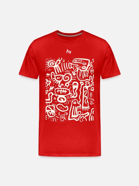 Doodle Dreams - Männer Premium Bio T-Shirt - Rot