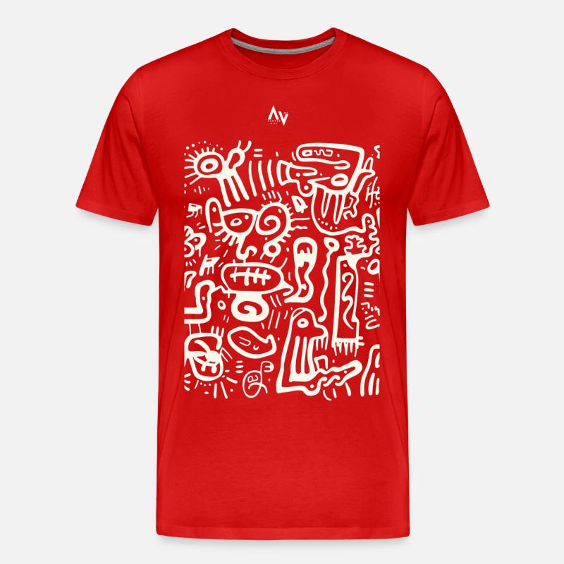 Doodle Dreams - Männer Premium Bio T-Shirt - Rot