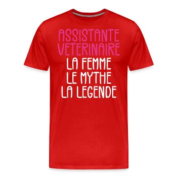 Tierärztliche Fachangestellte - Männer Premium Bio T-Shirt - Rot - Vorne - Damien (186cm)