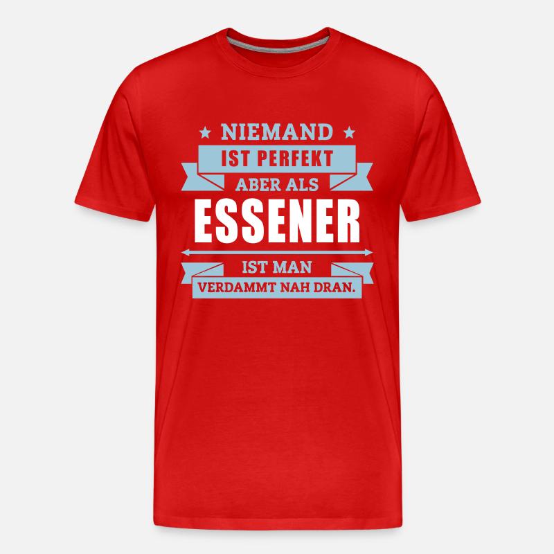 Funshirt Essener - Männer Premium Bio T-Shirt - Rot