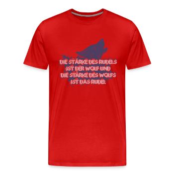 Stärke des Rudels ist der Wolf - Männer Premium Bio T-Shirt - Rot - Vorne - Damien (186cm)