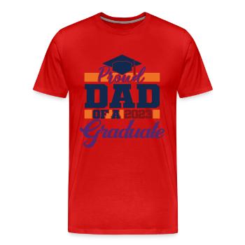 Proud Dad Of A 2023 Graduate Graduation For Men - Men's Premium Organic T-Shirt - red - Front - Damien (186cm)
