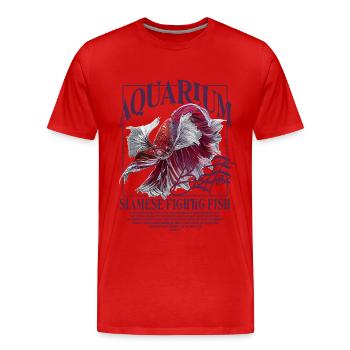 Betta Betta Poisson de combat - T-shirt bio Premium Homme - rouge - Devant - Damien (186cm)