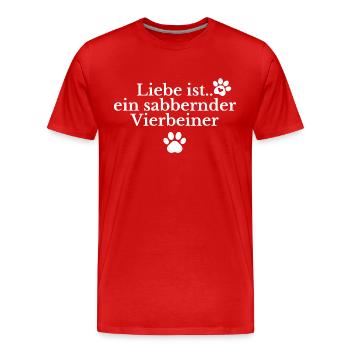 Funny dog saying - Men's Premium Organic T-Shirt - red - Front - Damien (186cm)