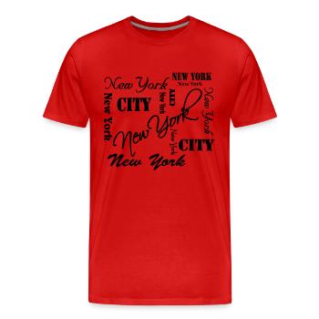 New York - T-shirt bio Premium Homme - rouge - Devant - Damien (186cm)