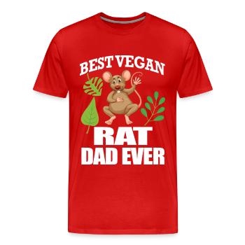 Rats Vegan | Rat Animals Pet Gift Idea - Men's Premium Organic T-Shirt - red - Front - Damien (186cm)