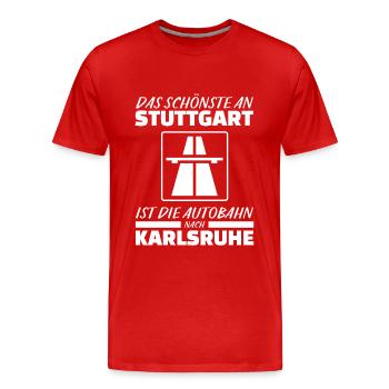 Karlsruhe T-Shirt Fussball Ultras Fanblock Fan - Männer Premium Bio T-Shirt - Rot - Vorne - Damien (186cm)