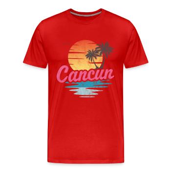 Cancun - Männer Premium Bio T-Shirt - Rot - Vorne - Damien (186cm)