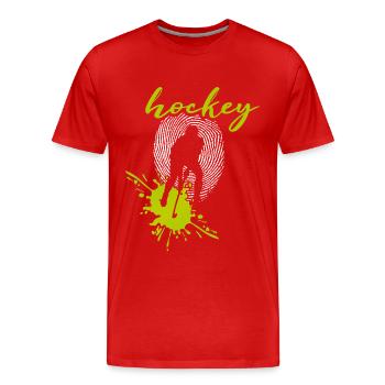 Hockeylegende Feldhockey HockeyDNA Hockeysport - Männer Premium Bio T-Shirt - Rot - Vorne - Damien (186cm)