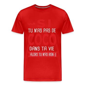 Coco dans ta vie Corinne Coralie Colline Corentin - T-shirt bio Premium Homme - rouge - Devant - Damien (186cm)