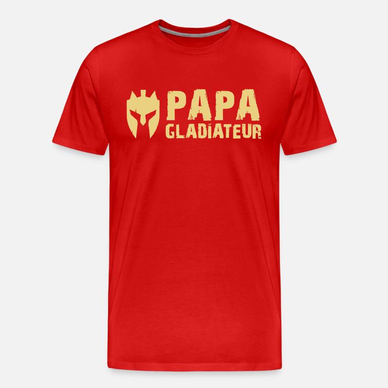 GLADIATOR VATER - Männer Premium Bio T-Shirt - Rot