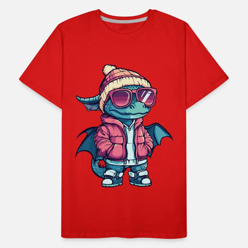 Drache Cool Comic Männer Premium Bio T-Shirt