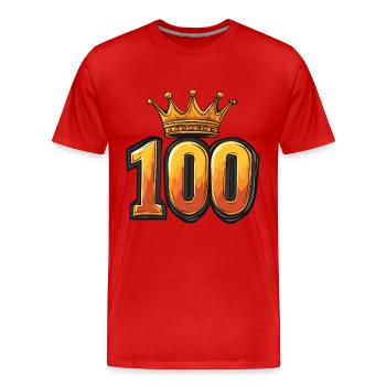Couronne à 100 chiffres - T-shirt bio Premium Homme - rouge - Devant - Damien (186cm)
