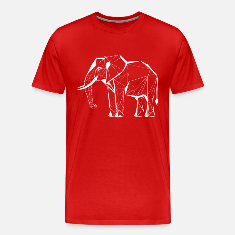 Polygon Elefant – Geometrisches Tierdesign - Männer Premium Bio T-Shirt - Rot
