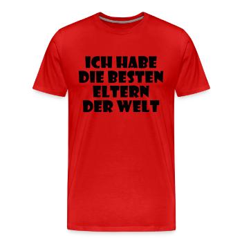 Die besten Eltern der Welt - Männer Premium Bio T-Shirt - Rot - Vorne - Damien (186cm)