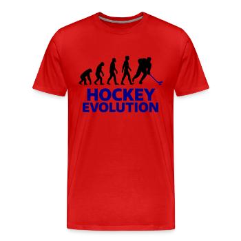 Hockey Evolution Spieler Geschenk Cool - Männer Premium Bio T-Shirt - Rot - Vorne - Damien (186cm)