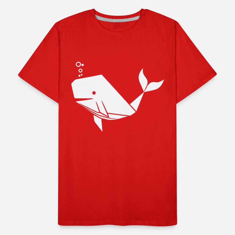 Polygone de baleine - Conception minimaliste de créature marine T-shirt bio Premium Homme