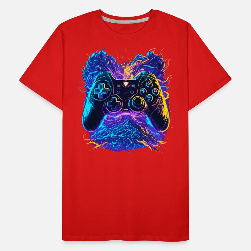 Neon Colors Graffiti Gaming Controller Men's Premium Organic T-Shirt