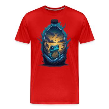 Grenouille - T-shirt bio Premium Homme - rouge - Devant - Damien (186cm)