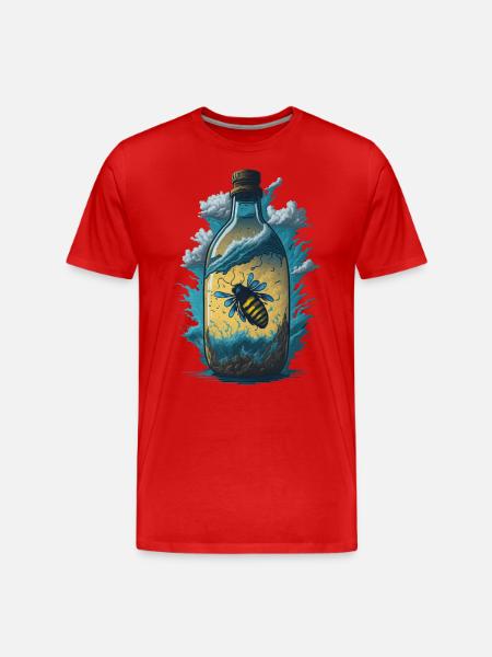 Bee Bottle - Men's Premium Organic T-Shirt - red