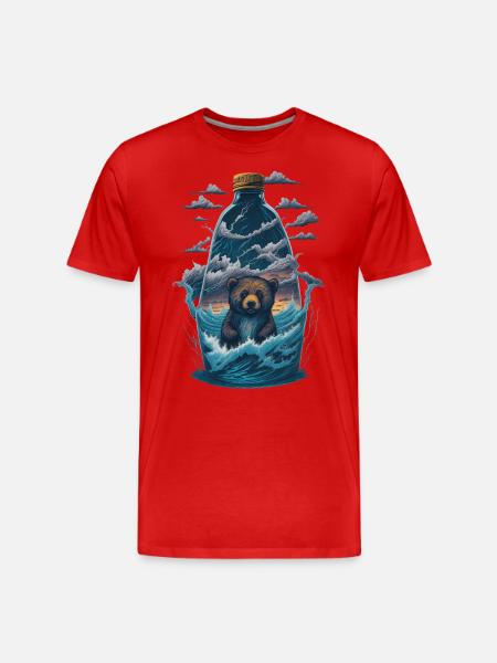 Bear Bottle - Men's Premium Organic T-Shirt - red
