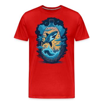 Requin - T-shirt bio Premium Homme - rouge - Devant - Damien (186cm)