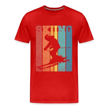 Ski Pallet Retro Color - Men's Premium Organic T-Shirt - red - Front - Damien (186cm)