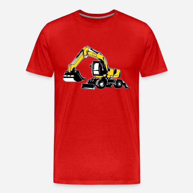 Mobilbagger 2 - Männer Premium Bio T-Shirt - Rot