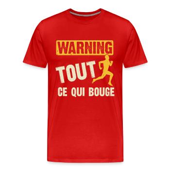 tout ce qui bouge - T-shirt bio Premium Homme - rouge - Devant - Damien (186cm)
