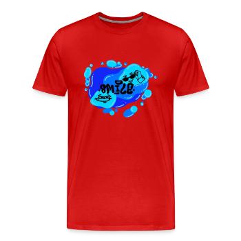 Sourire - Calypso Blous - T-shirt bio Premium Homme - rouge - Devant - Damien (186cm)