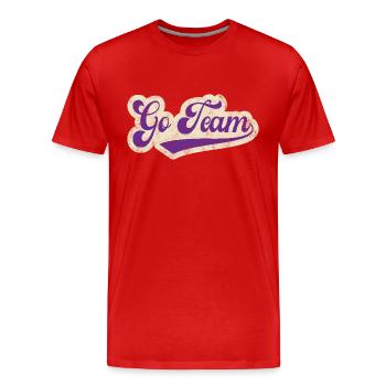 Zum Team - Männer Premium Bio T-Shirt - Rot - Vorne - Damien (186cm)